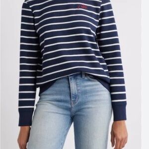 Caslon Stripe Graphic Sweatshirt